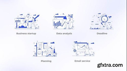 Videohive Business Startup - Blue and White Outline Concept 44764229