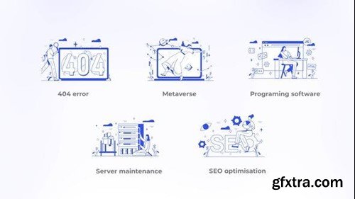 Videohive Programing Software - Blue and White Outline Concept 44764284