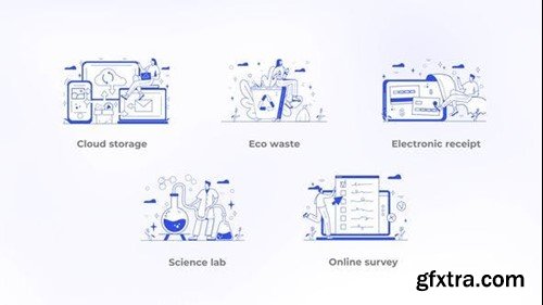 Videohive Science Lab - Blue and White Outline Concept 44764291