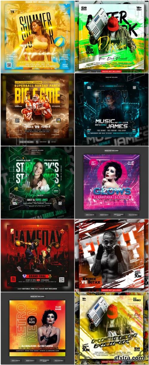 Flyer social media post, psd banner set vol 296