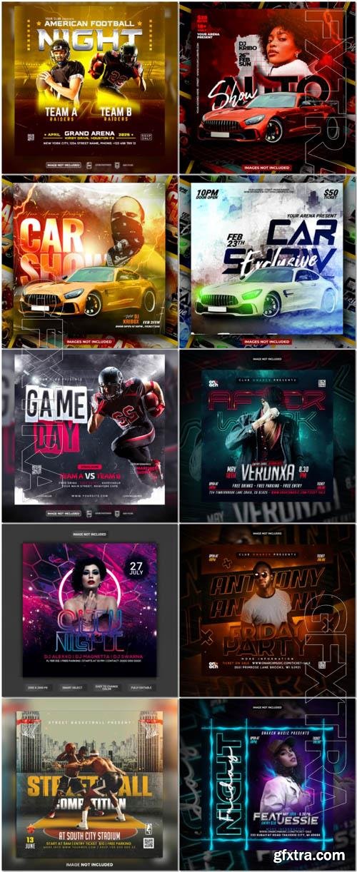 Flyer social media post, psd banner set vol 295