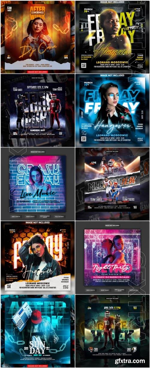 Flyer social media post, psd banner set vol 294