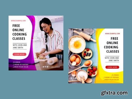 Online Cooking Courses Social Media Layout 363938818