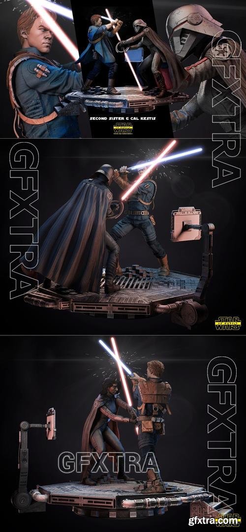 Star Wars - Cal Kestis and Second Sister Diorama &ndash; 3D Print Model