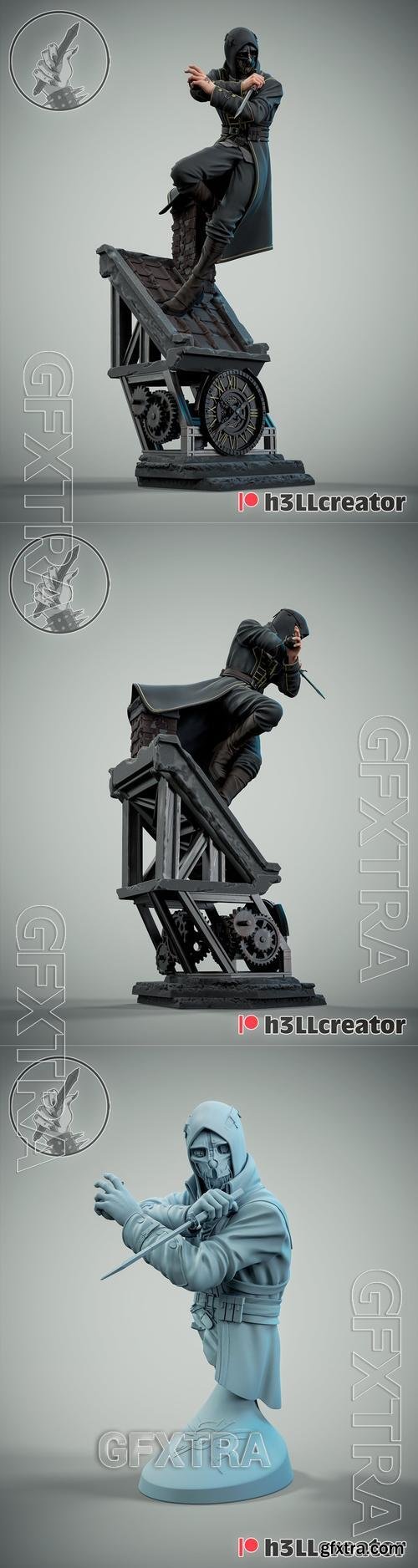 H3LL Creator - Corvo Sculpture and Bust &ndash; 3D Print Model