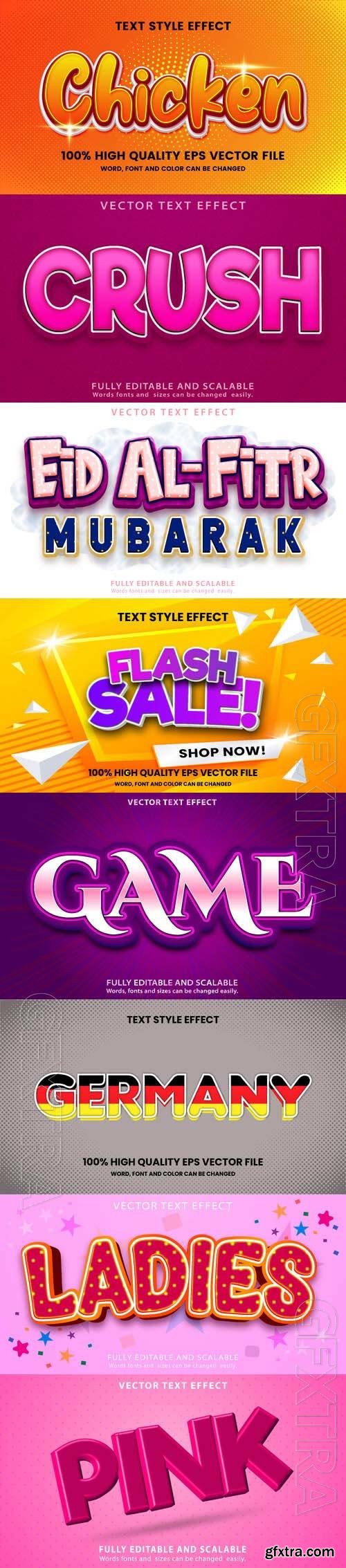 Vector 3d text editable, text effect font vol 176