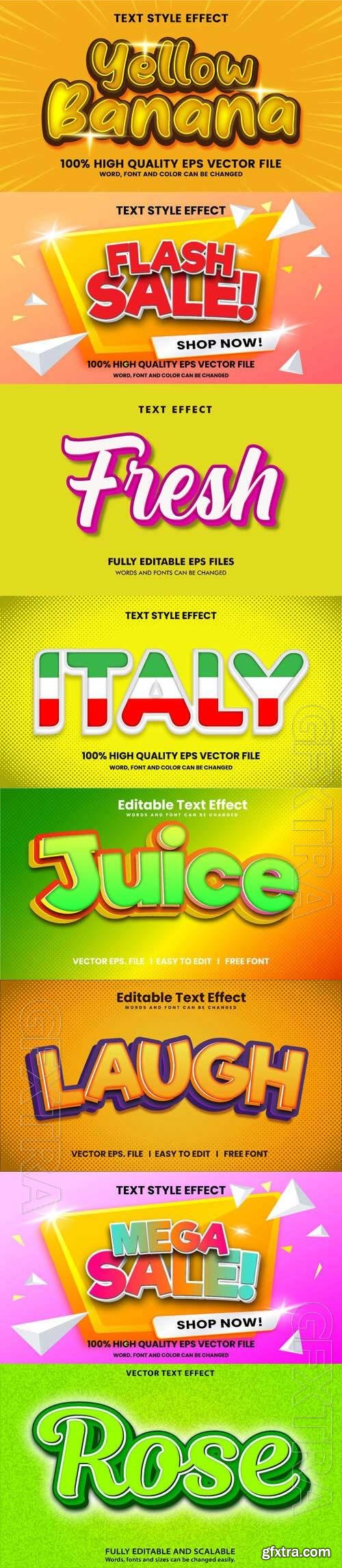 Vector 3d text editable, text effect font vol 175