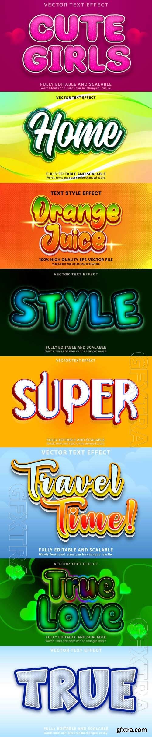 Vector 3d text editable, text effect font vol 174