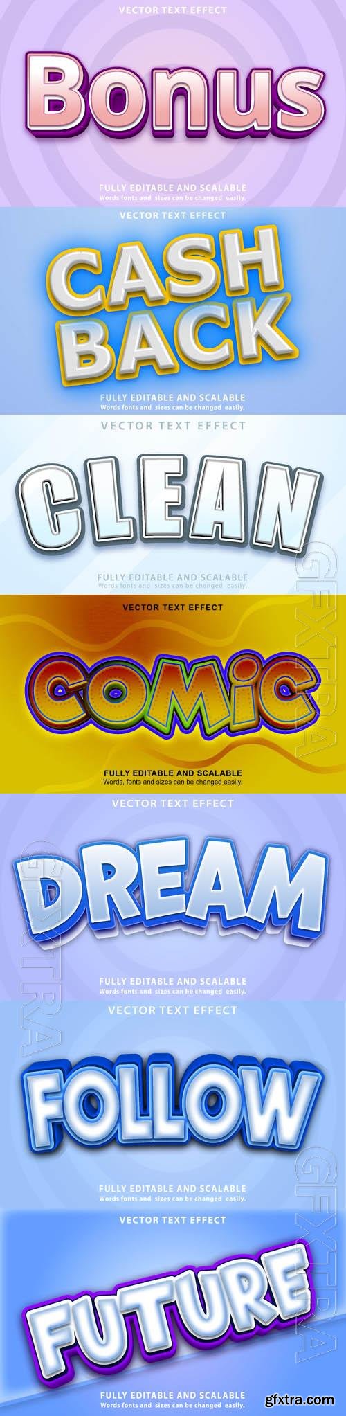 Vector 3d text editable, text effect font vol 171