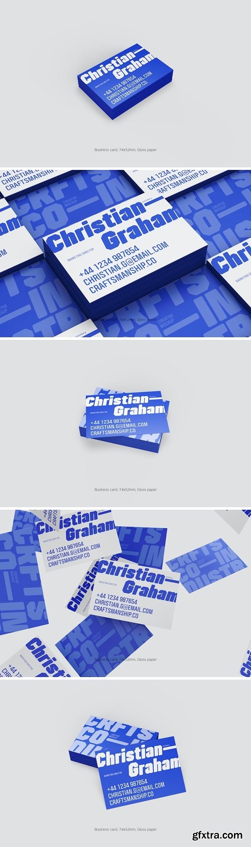 Business card stack gross Mockup Bundle