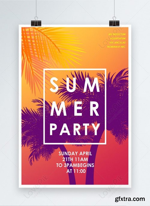 Gradual Summer Beach Party Creative Activities Poster Template 450000745