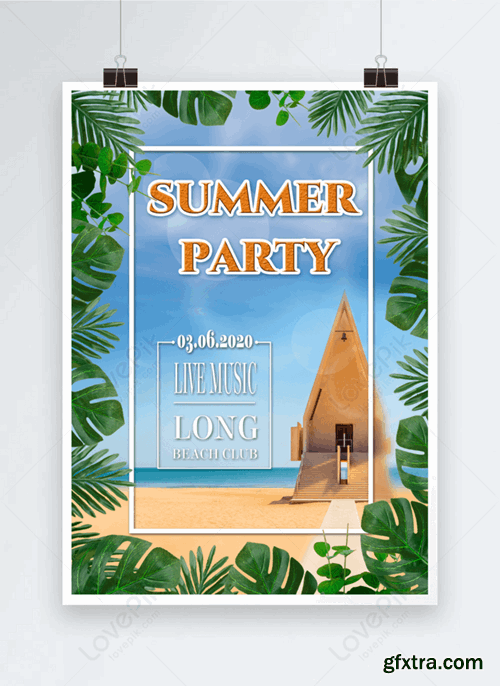 Summer Party Blue Sky Beach Chalet Template 465389798