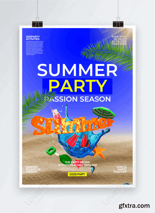 Creative Summer Party Beach Fashion Template 466252717