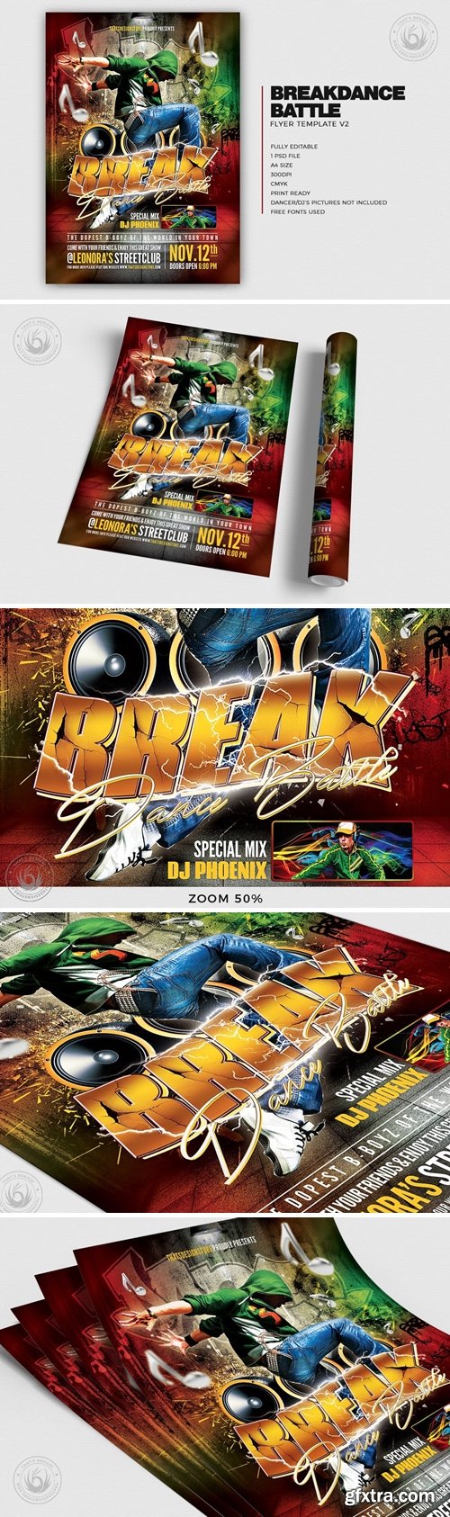 Break Dance Battle Flyer Template V2 3GSLF8R