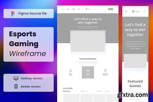 Esports Gaming Wireframe Website UI Kit