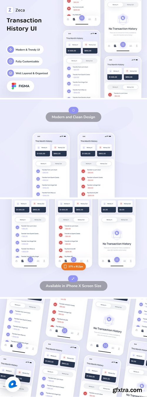 Zeca - Transaction History App UI 9QAS68T