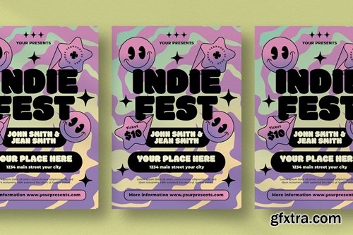 Purple Indie Fest Flyer HB9RQ9J