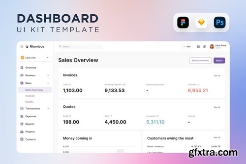 Sales Overview Dashboard UI Kit DCE2EM4