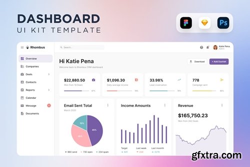 CRM Dashboard Overview UI Kit VSM5Y58