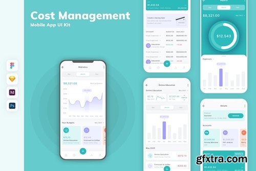 Cost Management Mobile App UI Kit 9T9H3NM