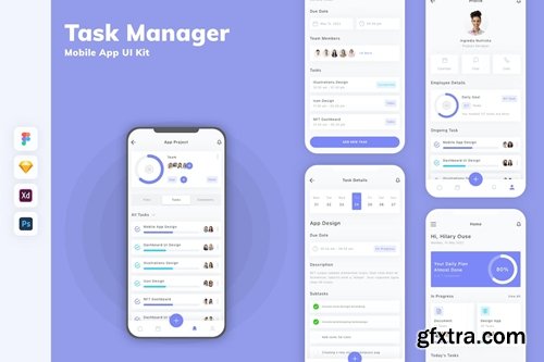 Task Manager Mobile App UI Kit 9T6DUGX