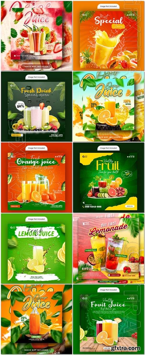 Healthy fruit juice psd poster