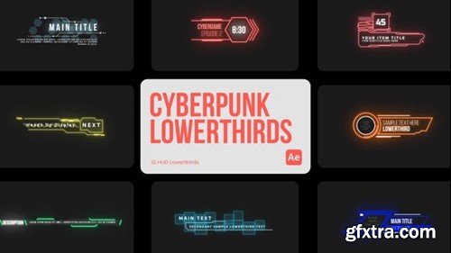 Videohive Cyberpunk Lowerthirds for After Effects 44958132