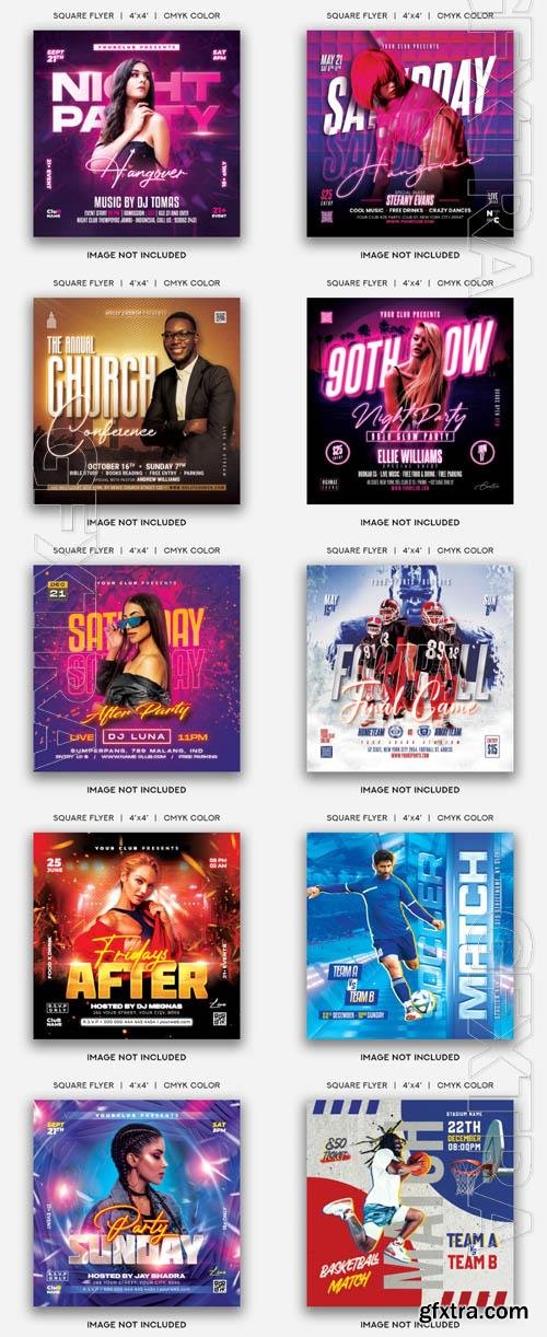 Flyer social media post, psd banner set vol 299