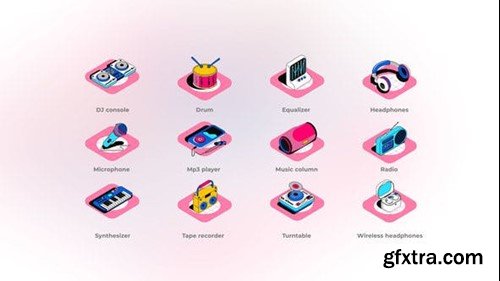 Videohive Music - Isometric Icons 44942136