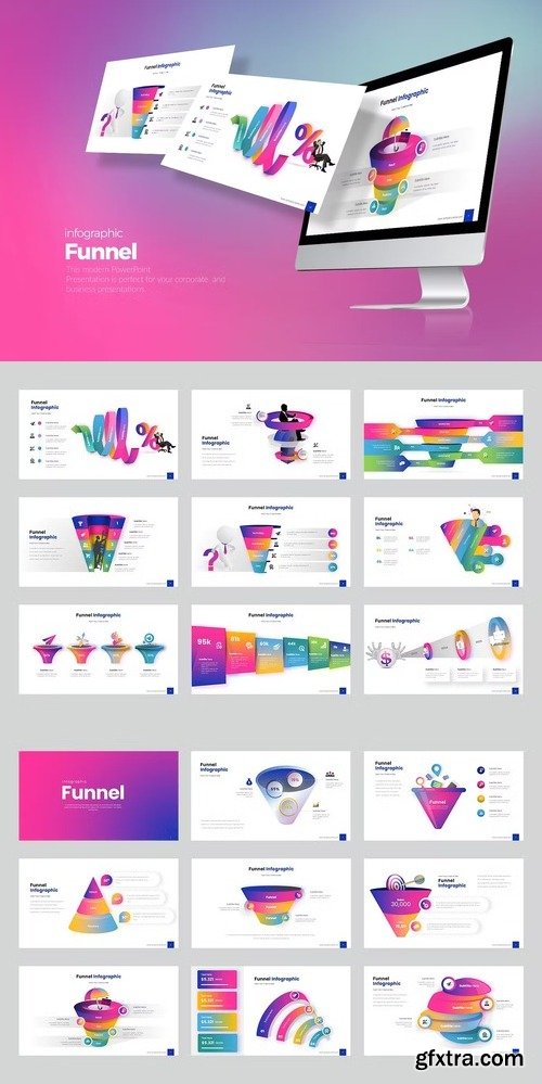 Funnel infographic PowerPoint X9GME44