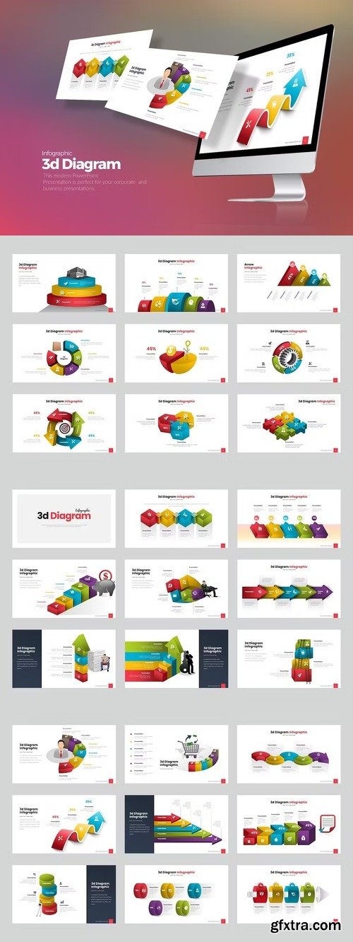 3d Diagram infographic PowerPoint LJ8SLTS