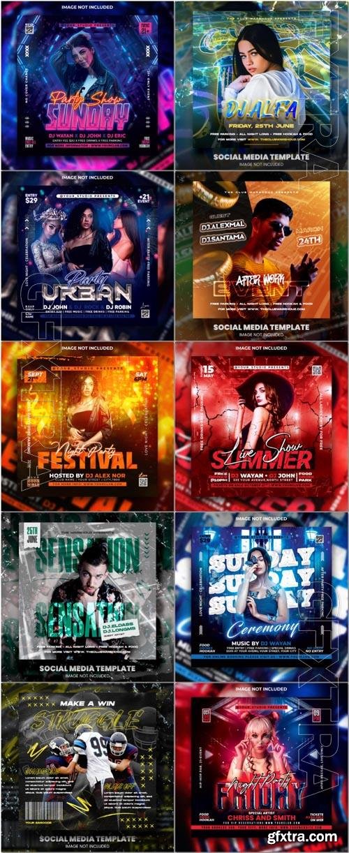 Flyer social media post, psd banner set vol 308