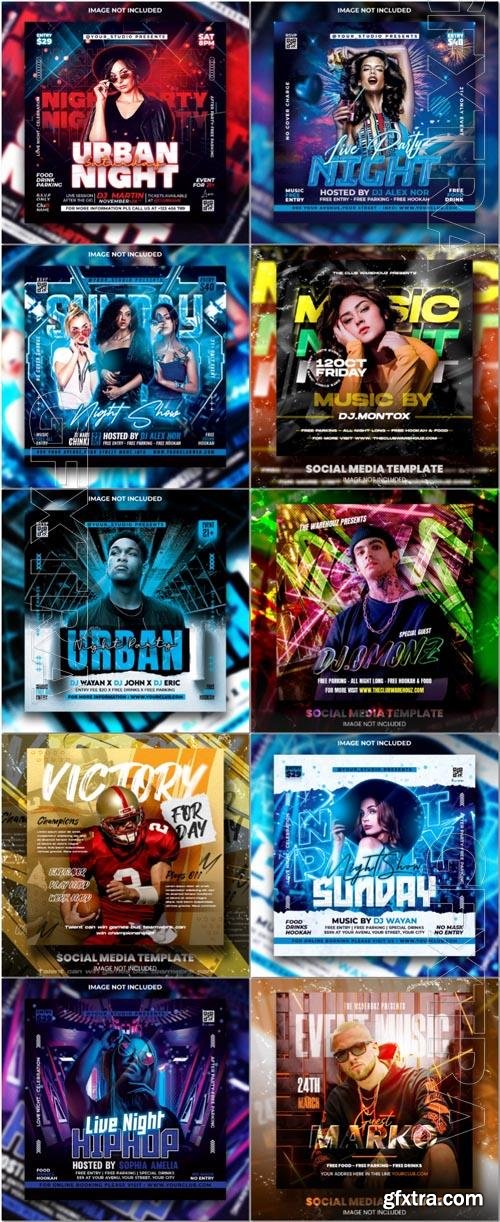 Flyer social media post, psd banner set vol 307