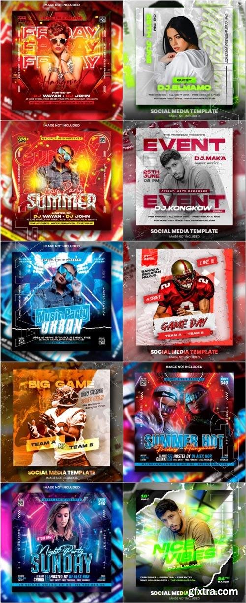 Flyer social media post, psd banner set vol 313