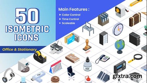 Videohive Isometric Icons - Office Stationary 44834647