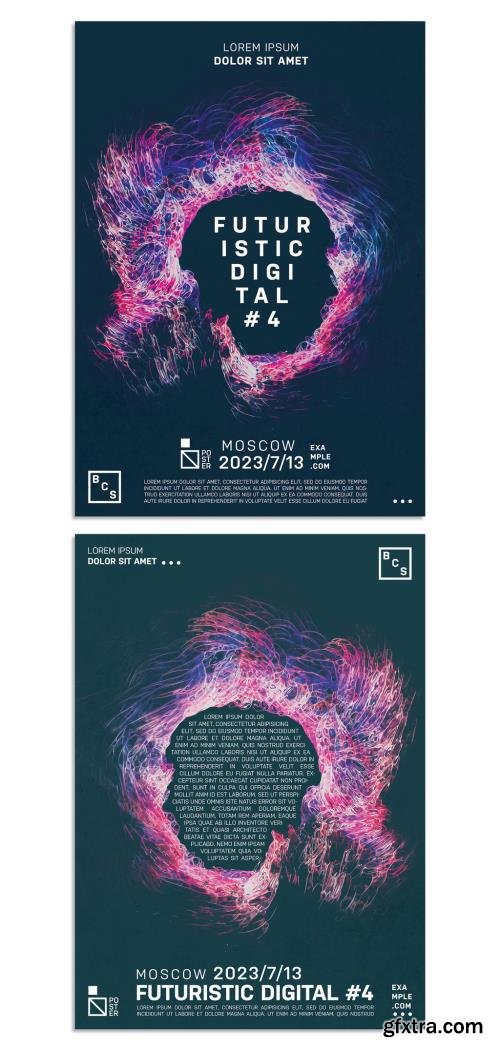 Event Flyers Layout on Abstract Colorful Background 350630643