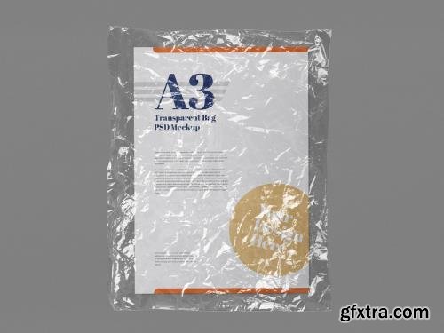 Plastic Transparent Bag with Paper Mockup 320620366