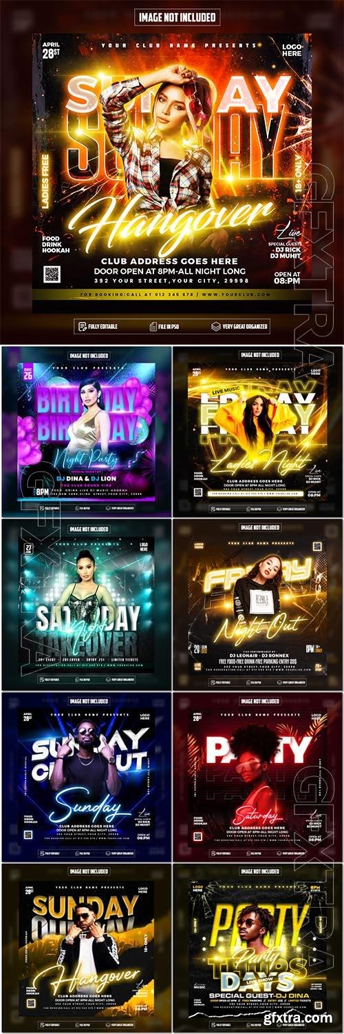 Flyer social media post, psd banner set vol 322