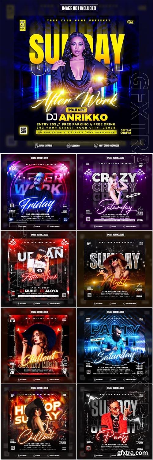 Flyer social media post, psd banner set vol 321