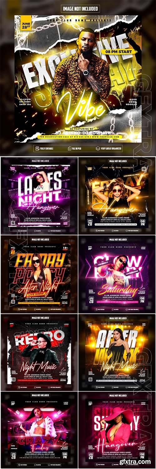 Flyer social media post, psd banner set vol 320