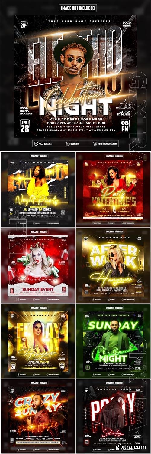 Flyer social media post, psd banner set vol 319