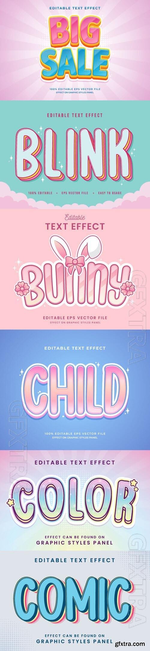 Vector 3d text editable, text effect font vol 187