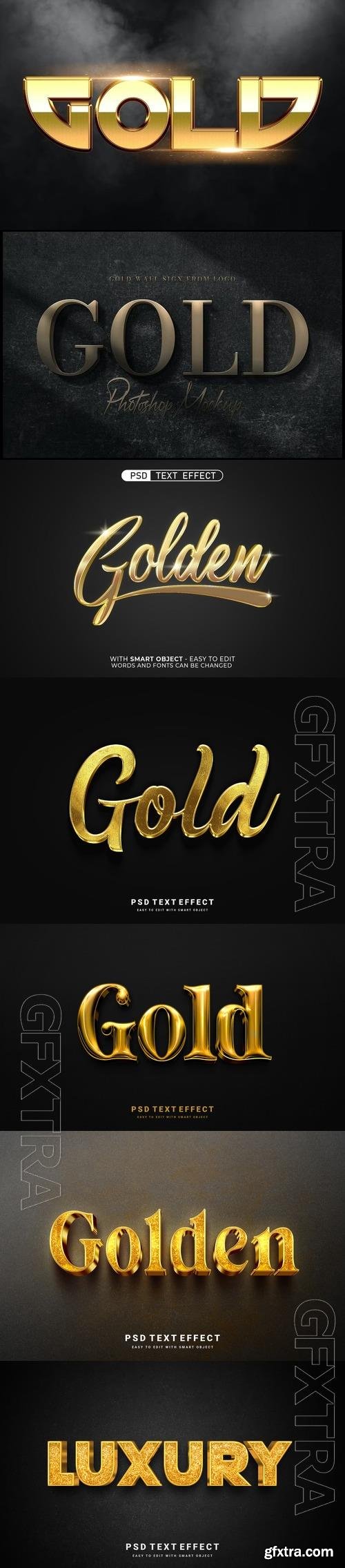 PSD shining gold creative editable text effect design