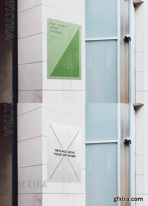 Wall Outdoor Advertising Poster Mockup 545361984