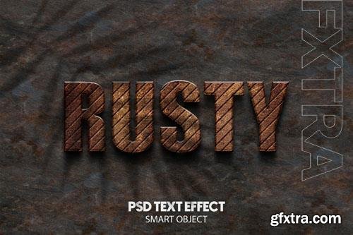 PSD the word rusty on a brown background