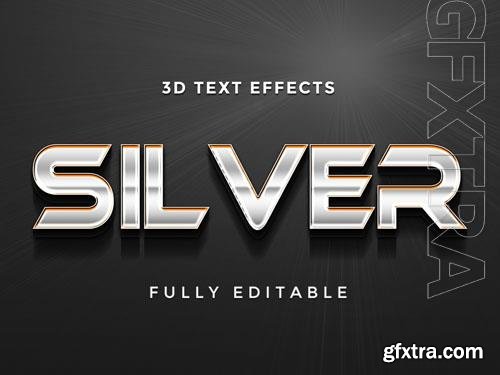 PSD silver creative editable text effect design