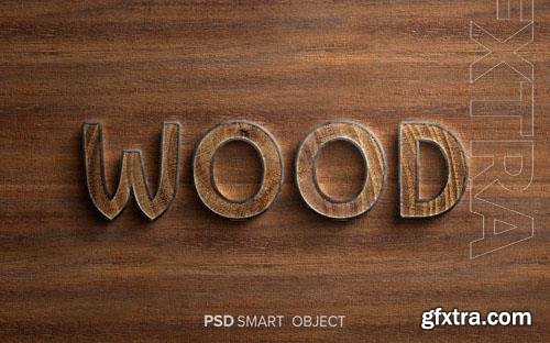 PSD luxury 3d wood text effect