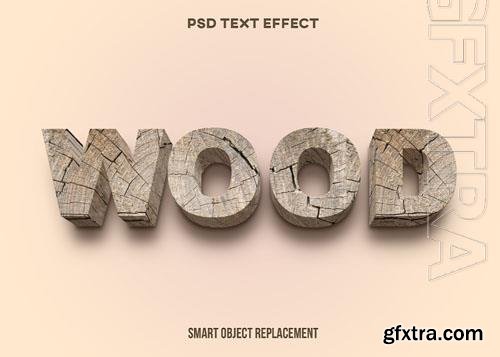 PSD 3d strong bold wood text effect