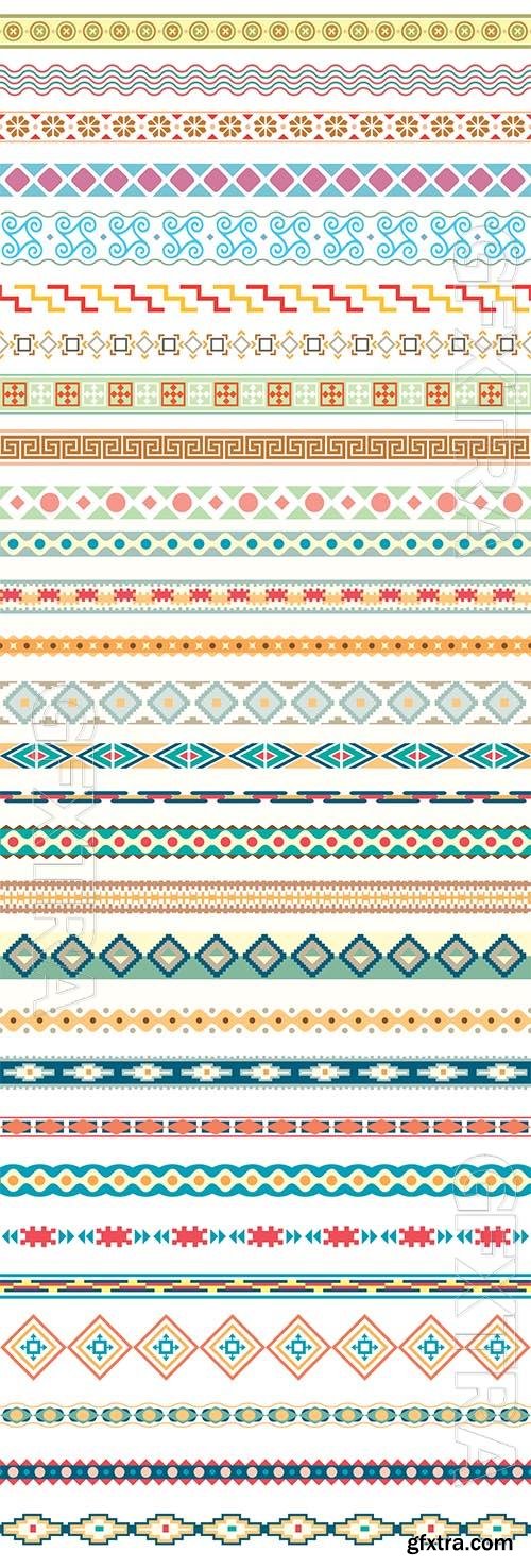 Coloured ornaments, border dividers vector collection