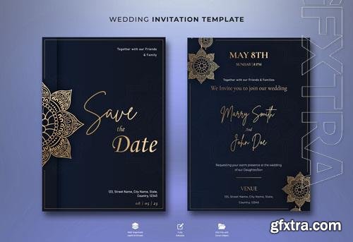 PSD floral engagement beautiful invitation template